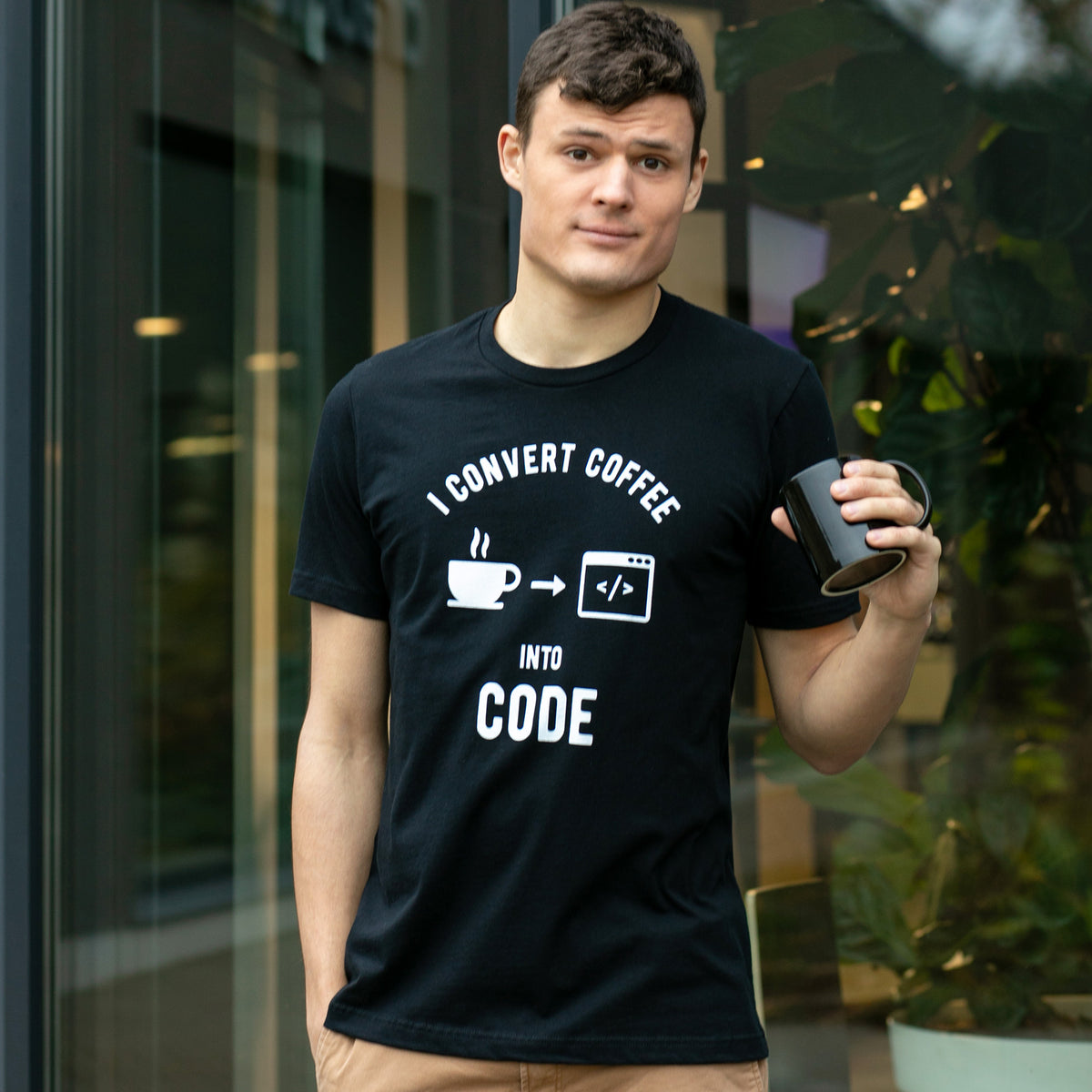 I Convert Coffee Into Code T-Shirt, Programmer T-shirts