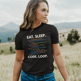 Eat Sleep Code Loop T-shirt for Developers