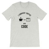 I Convert Coffee Into Code T-Shirt for Developers - Programmer Tees From Made4Dev.com